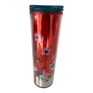 Starbucks 2023 Valentine’s Red Plastic Love Confetti Water Bottle Coffee Tumbler